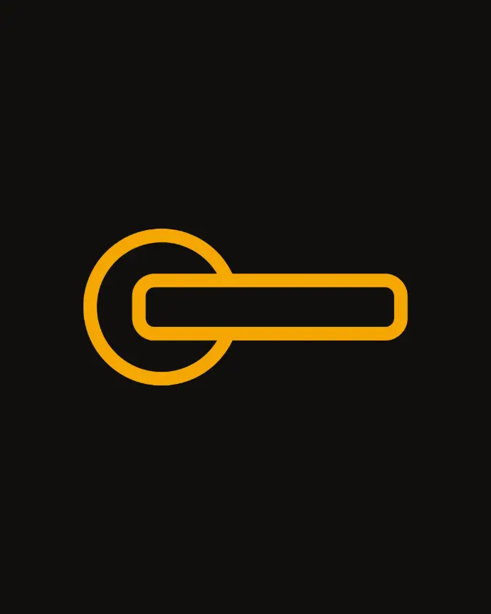 Orange door handle icon