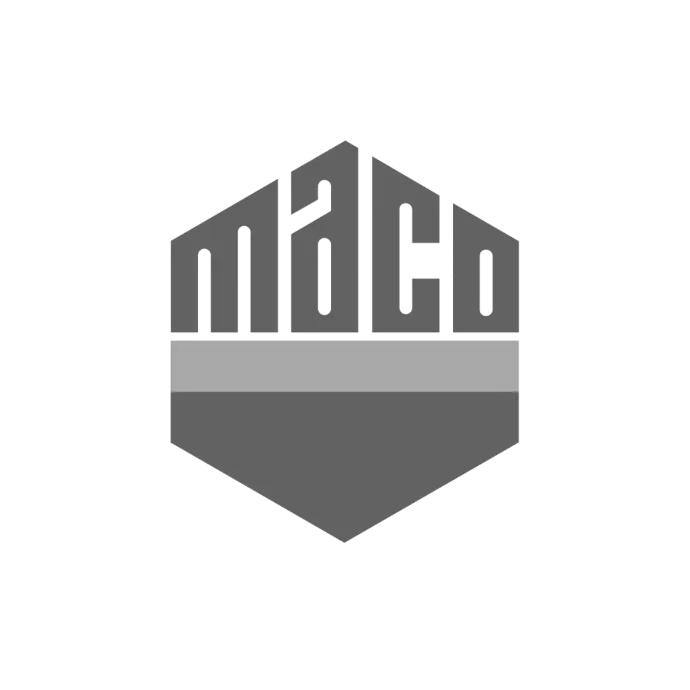 Black and white Maco logo