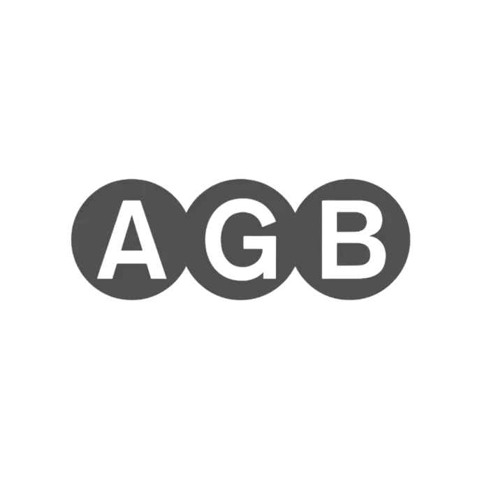 Black and white AGB logo